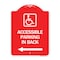 Signmission Accessible Parking on Left Arrow W/ Graphic, Red & White Aluminum Sign, 18" x 24", RW-1824-24356 A-DES-RW-1824-24356 - alternate 1